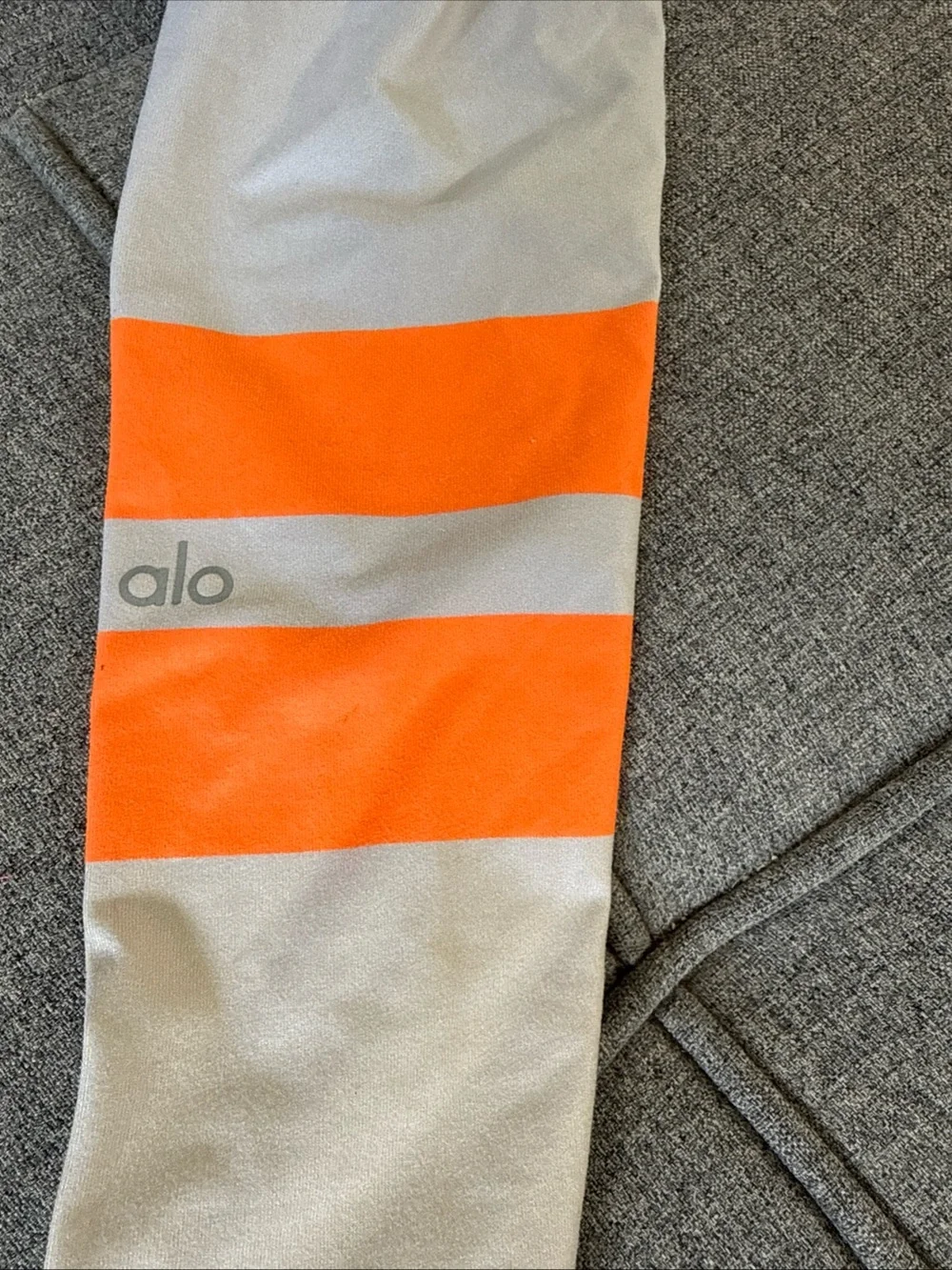 Alo Yoga Leggings Womens XS Blue Ombre Neon Orange Stripe Activewear
